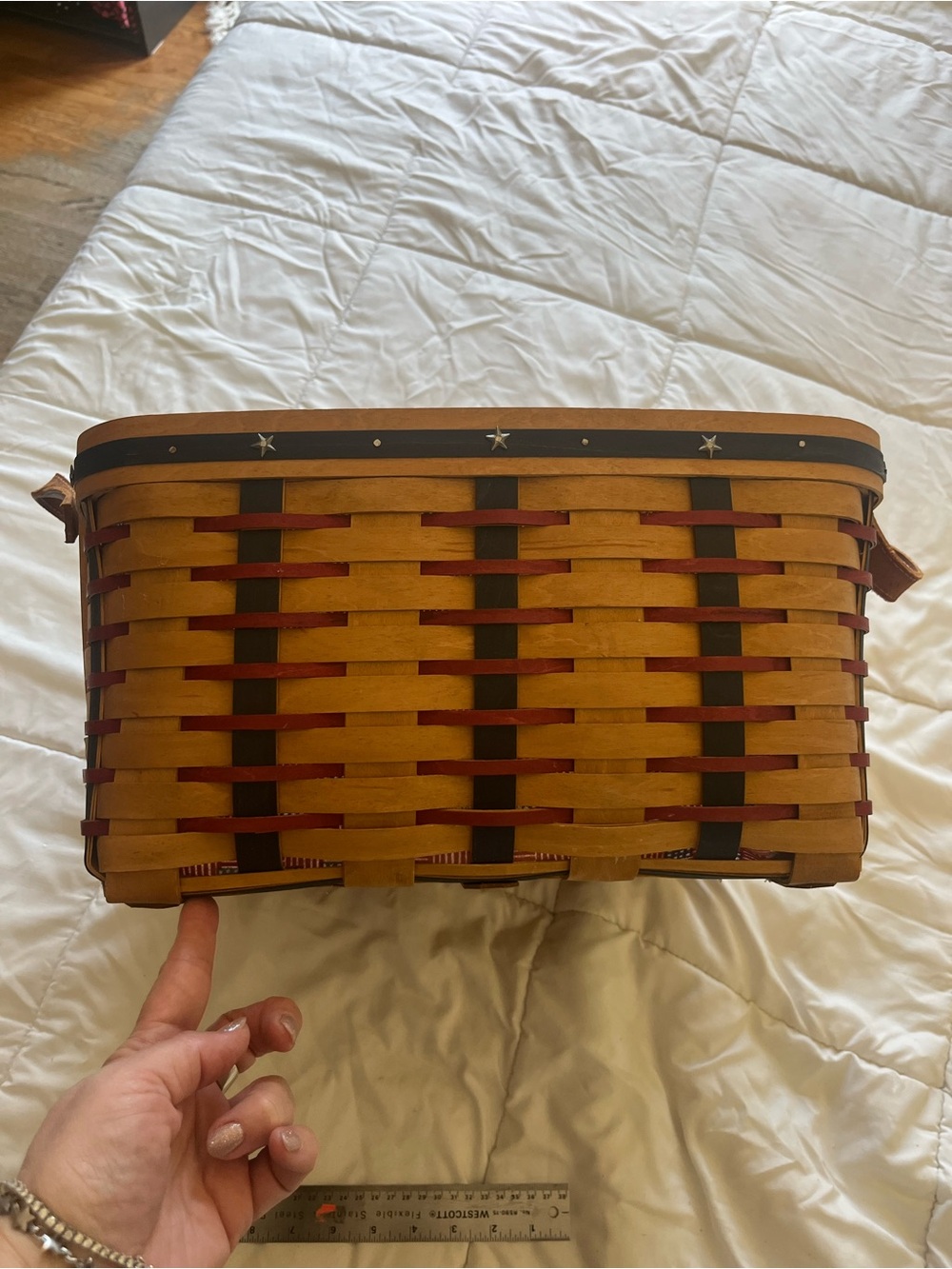 Longaberger Large Stars & Stripes Basket from the 2003 Proudly American Series.